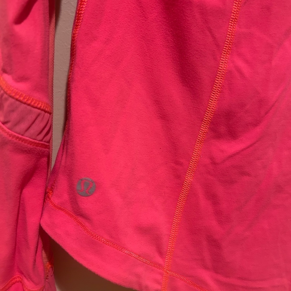 lululemon athletica Orange Women’s Long Sleeve 1/4 Zip Training Pullover Size 10 - Picture 6 of 7